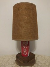 Vintage 15" Coca Cola Can Table Lamp and Tweed Shade