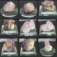 Ametrine Cactus/Fairy Quartz Crystals on Glass base (Sold separately)-(KRJ 0487)