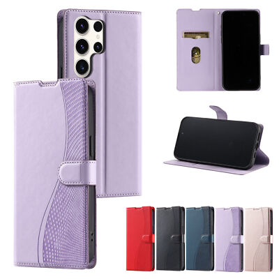 Leather Strap Wallet Phone Case For Samsung S25 S24 S23 FE S22 S21 S20 Note 20