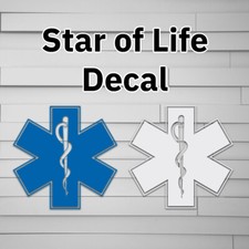 Star of Life Decal, Sticker, EMT, Paramedic, Nurse, First Responder, Medical, Ca