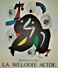 JOAN MIRO 1980 Lithograph LA MELODIE ACIDE La Polígrafa Gráfica SEAL Signed