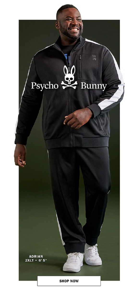 $195.00 Psycho Bunny Mens Big &Tall Moro Track Jacket, Black, 3XL $195.00 Psycho Bunny Mens Big &Tall Moro Track Jacket, Black, 3XL