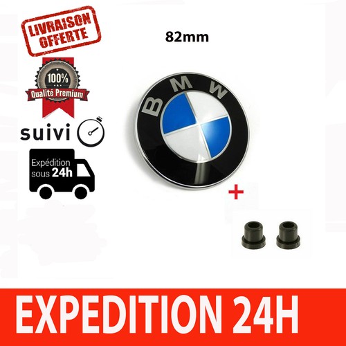 Badge/Emblème De Capot Avant Et Coffre Pour BMW - Compatible Référence 51148132375 - Noir/Argent - Diamètre 82 Mm