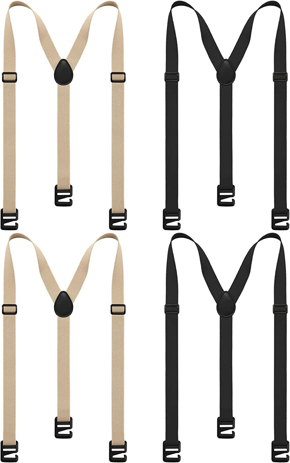 Janmercy 4 Pcs Hidden Suspenders for Men Hiking Suspenders Airport Friendly Adju