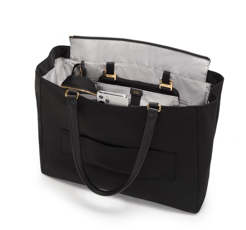 NEW Tumi Voyageur 18” VALETTA LARGE Tote Laptop Carryall Bag - BLACK with GOLD - Picture 4 of 7