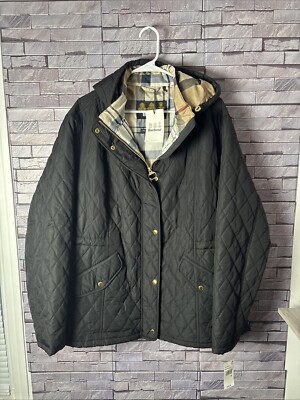 Barbour MILLFIRE Quilted Jacket w/ Detachable Hood Womens 3xl MSRP $250