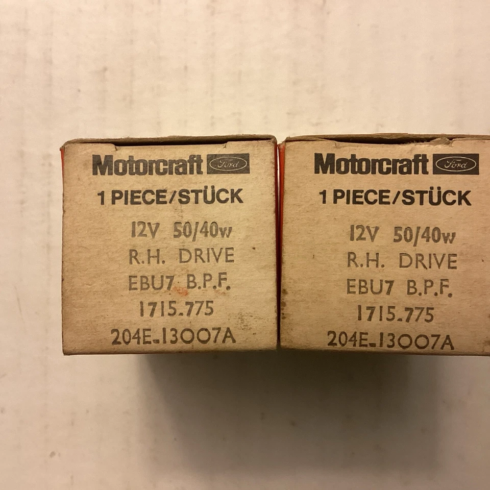 Британские лампы для фар Ford Lotus Cortina Escort GT40 NOS Motorcraft 50/40 Вт 1966 г. - Изображение 4 из 4