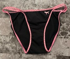 NWT VICTORIA'S SECRET PINK S POLKA DOT VINTAGE RARE DOUBLE STRING BIKINI PANTIES