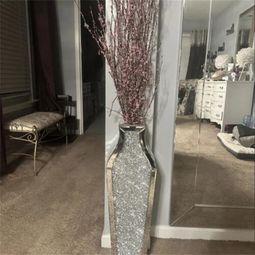 Groß Blumenvase Höhe 68 cm Funkelnde Verspiegelte Kristallvase Vase, Wohnzimmer - Bild 5 von 26