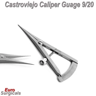 BEADEN® INSTRUMENTS / MEDSPO Dental Surgical Ophthalmic Measuring Castroviejo Caliper-Gauge With Locking Tool