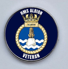 HMS Albion Veteran Royal Navy RN Lapel Pin Badge Crest 25mm