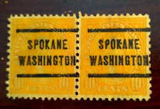 PAIR OF PRECANCELED JAMES MONROE SPOKANE , WASHINGTON  STAMPS  - VF CONDITION
