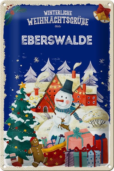 Blechschild WeihnachtsgrüßE Eberswalde Geschenk Deko Schild Tin Sign 20X30 Cm-image
