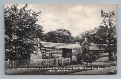 Miller Kelso Home Joshua Miller's Blacksmith Shop New Salem Illinois Postcard