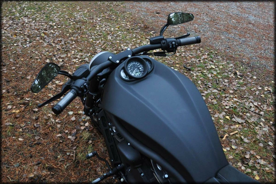 2 espejos retrovisores laterales negros para motocicleta Harley Davidson Night Rod Special Foto 4 de 4