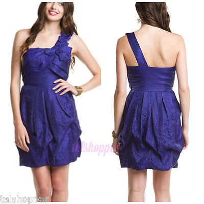 max and cleo purple one shoulder dress NEW Max & Cleo One Shoulder Purple Metallic Flirty Party Dress $188 NWT 8