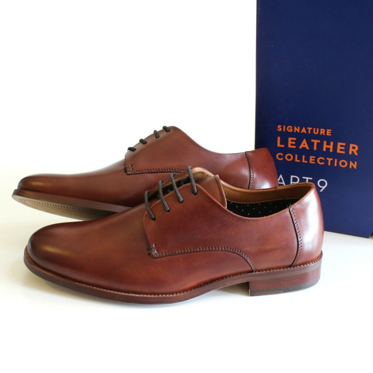 Apt 9 Men\'s Classic Brown Pointed Toe Oxford Lace Up Dress Shoes Size 12 Amazon.com | Mens Dress Shoes, Lace Up Plain Toe Leather  main image 2