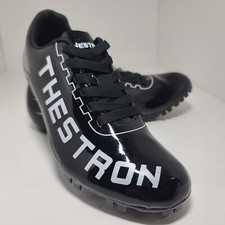 Thestron Black  Silver Track Spikes Distance Running Shoes Sz. 5.5 / EU 37