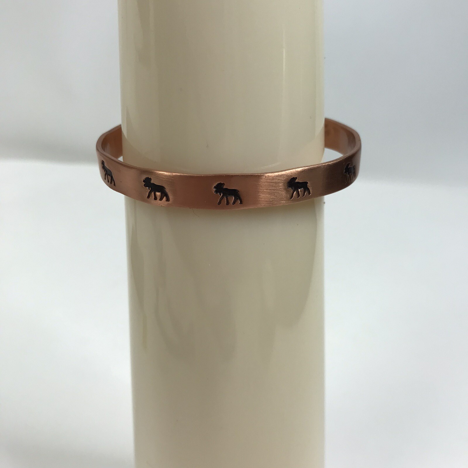 Handcrafted Bangle Elk Moose Solid Cooper Cuff Br… - image 3