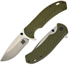 SKIF Knives Sturdy Folding Knife 3.77" 9Cr18MoV Steel Blade SW Olive G10 Handle