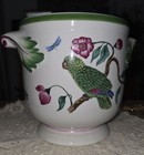 1990 Lynn Chase Parrots Of Paradise Cachepot 7"w X 7.5"h Signed — photo 2