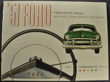 1951 Ford Brochure Sedan Crestliner Convertible Wagon Excellent Original 51