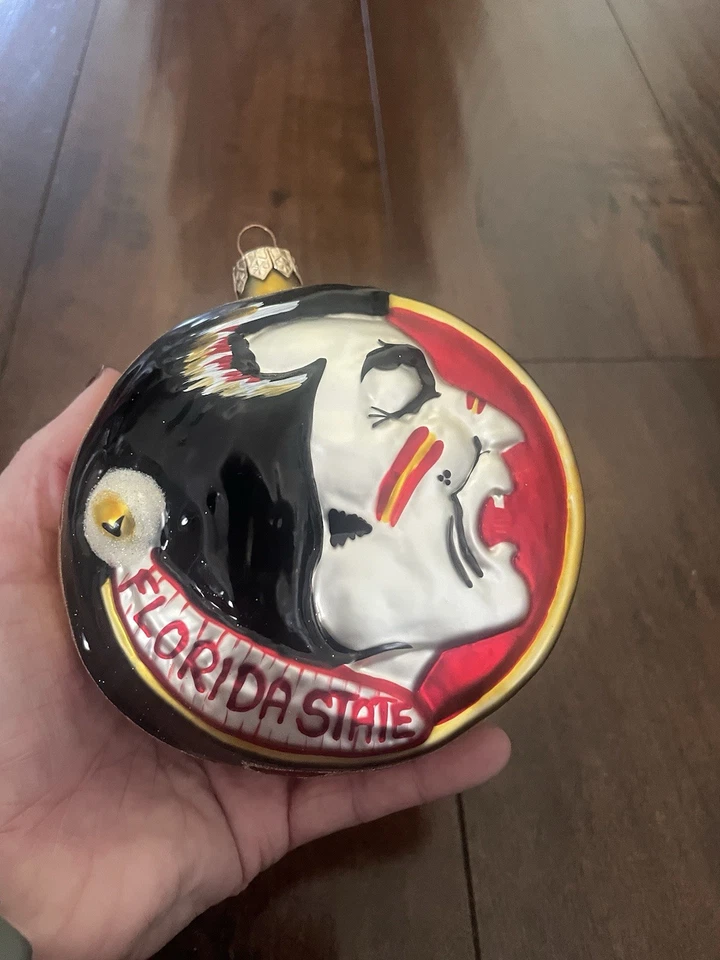 Florida State Seminoles Slavic Treasures Glasscot Blown Glass Ornament. - Image 4 of 4