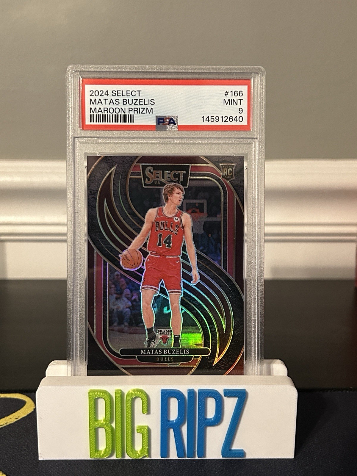 Matas Buzelis 2024 Select #166 RC Premier Level Maroon Prizm /175 | PSA 9 MINT