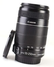 Canon EF-S 55-250mm IS II F4-5.6 Manual Focus Only Mark II Zoom F&R Lens Caps