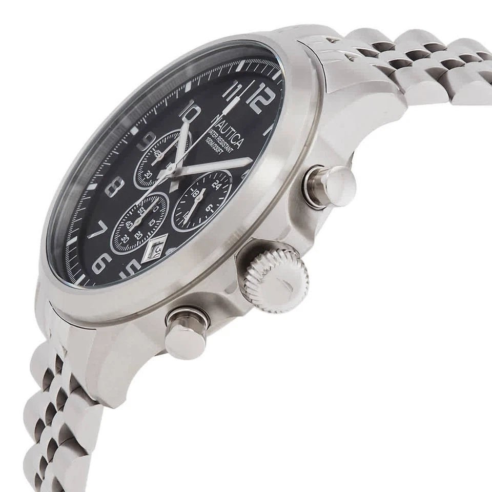 Reloj para hombre Nautica NAPBOS405 NCT esfera azul océano negro 45 mm nuevo Foto 2 de 3