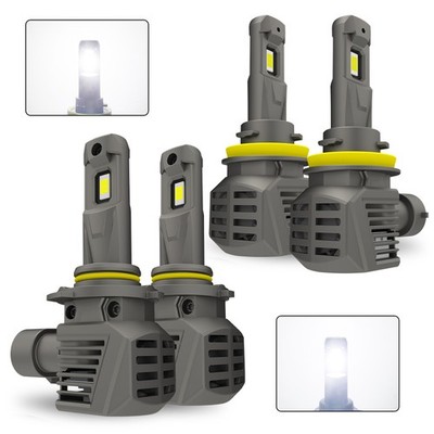 2x H11 + 9005 LED Headlight Kit Bright Bulbs White 6500K 24000LM High/ Low Beam
