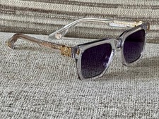 Chrome Hearts Halllamanass Transparent Gold Square Sunglasses