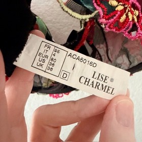 Lise Charmel Underwire Multi-Color Bra 36D Floral-Embroidered Intricate Design