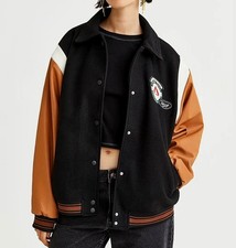 H&M Ladies Baseball jacket - Black/Tan Block-Coloured - Size XS - New