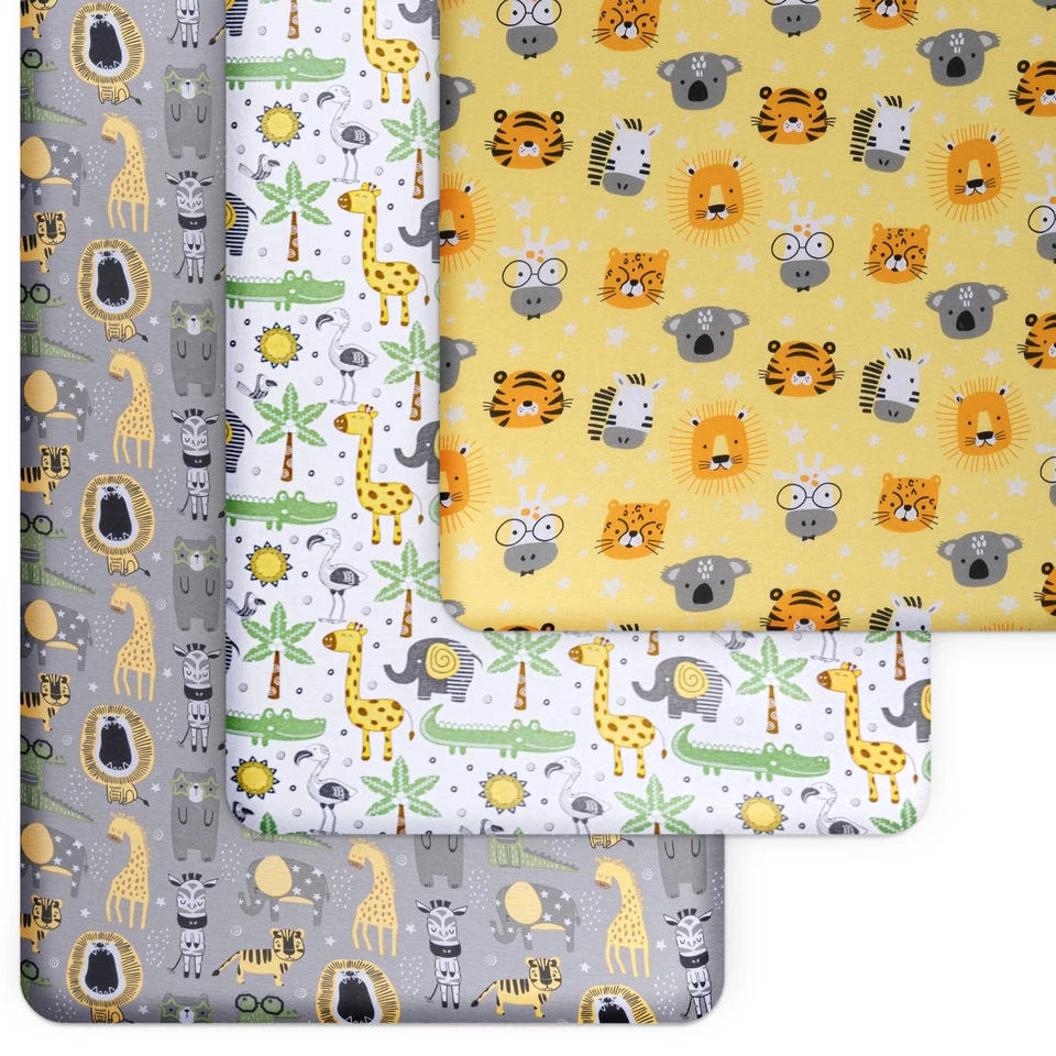 Sábanas de cuna náuticas ajustadas (paquete de 3) por - Sábana de cuna de algodón tejida Jersey para B... Foto 3 de 4