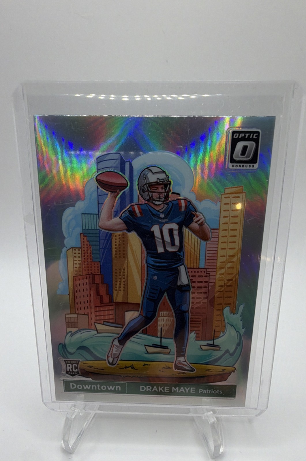2024 Panini Donruss Optic Drake Maye #13 Downtown! Rookie Card SSP Case Hit