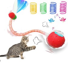 Interactive Cat Toys Ball for Indoor Cats Fast Rolling on Carpet  Colorful Pla...