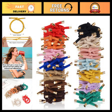 56 Pcs Hair Tie Elastics - Knotted Ponytail Holders for Women Girls, 14 Colors