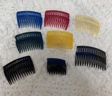 Vintage Lot Of 16 -8 Sets Of Multicolored Plastic Side Hair Combs