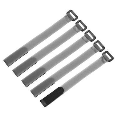 5 Pcs Battery Tie Down Straps, 0.8'' x 10'' Grey Nylon Hold Down Hook Loop Strap