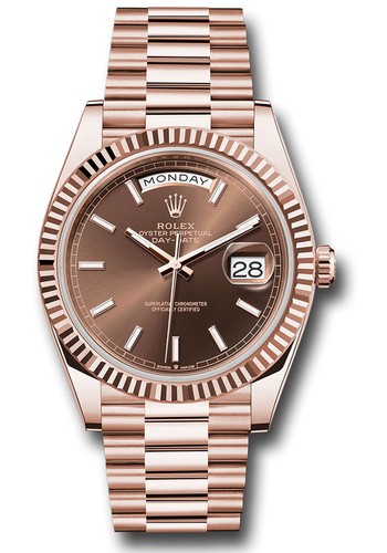 Rolex Day-Date 40 Chocolate Index Dial on President 228235 Complete 2025