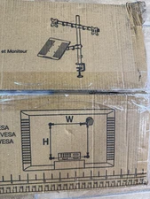 HUANUO Laptop Mount, Height Adjustable Dual Monitor Mount with Laptop Keyboard