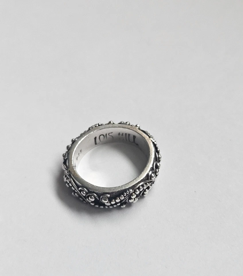 Anillo de plata esterlina de Lois Hill (14 gramos) anillo banda filigrana floral pergamino Foto 2 de 4
