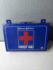 Johnson and Johnson First Aid Kit 8161 Vintage Metal Box CONTENTS INCLUDED
