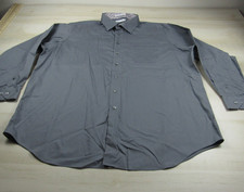 Paul Fredrick Shirt Mens 19 37 3XL Gray Button Down Non Iron Two Ply Pinpoint A1