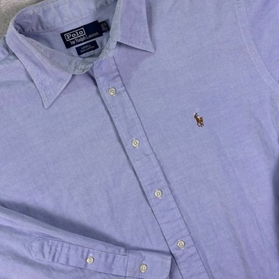 Polo by Ralph Lauren Men's Button Down Shirt 17.5 Lowell Blue Cotton Oxford