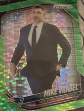 2025 Panini Prizm Mike Vrabel #110 Green Pulsar Prizm New England Patriots NFL