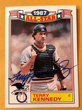 1988 Topps Terry Kennedy AUTOGRAPH on-card Baltimore Orioles (1987 ASG 9)
