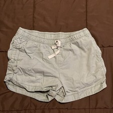 Carters Green Shorts 100 Cotton Girls 10/12 Drawstring Waist