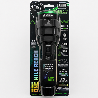 #ad Kodiak Rechargeable Tactical Flashlight 1000 Lumens – 1 Mile Beam COB LED $35.00
